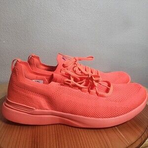 APL Techloom Breeze Shoes Mens Size 10 Orange Knit Running Sneakers Athletic